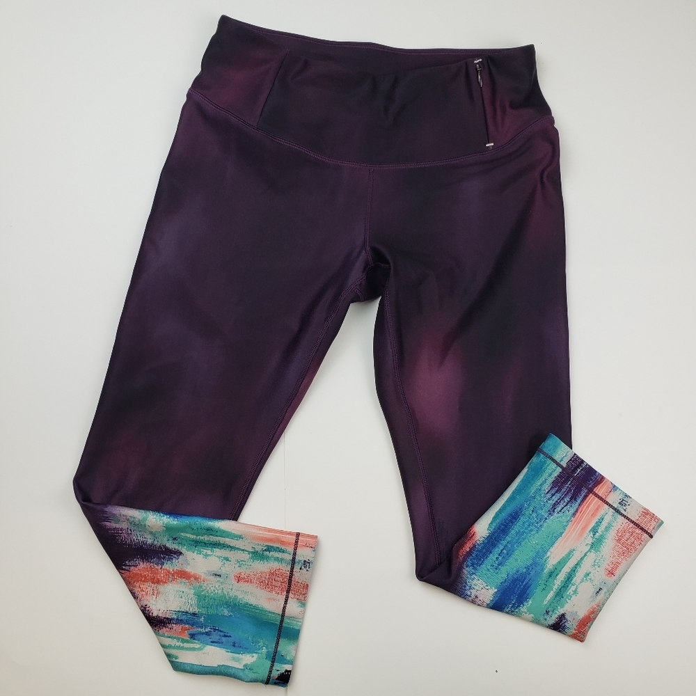 CALIA by Carrie Underwood Purple and Multicolor Crop Leggings